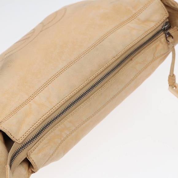 CHANEL COCO Mark Shoulder Bag Leather Beige CC Auth 87307 - Picture 6 of 16